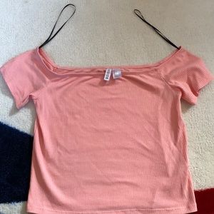 Pink Off the shoulder crop top